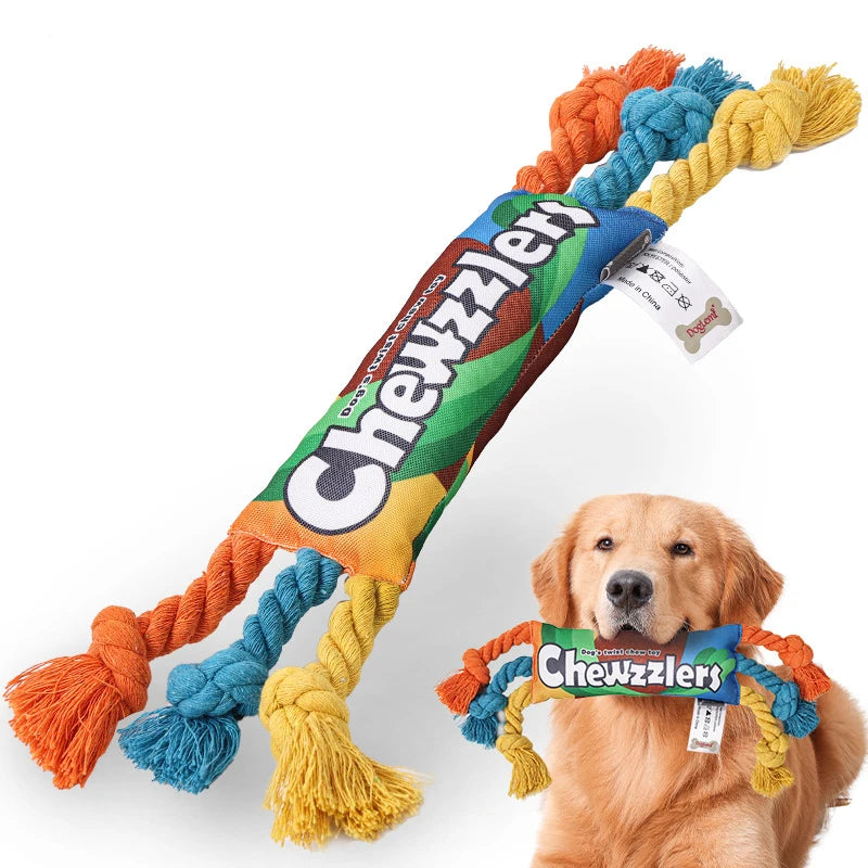 Puppy Dogs Toys Puppy colorful Cotton Chew Rope Knot Toy Durable Braided Dog Toys Dog Cleaning Teeth Braided Bone Rope - V.I.P Digital Presence