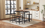 TREXM 5-piece compact bar table with table and stool - modern industrial design (dark brown) - V.I.P Digital Presence