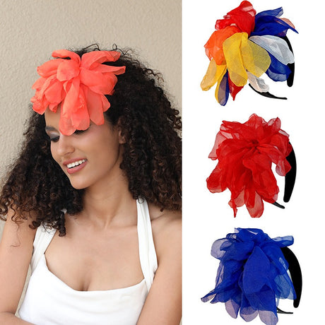 Oversized and exaggerated handmade fabric flower versatile headband - V.I.P Digital Presence