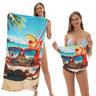 Two-in-One Foldable Beach Towel Printed Bath Towel All-In-One Beach Towel with Storage Bag - V.I.P Digital Presence