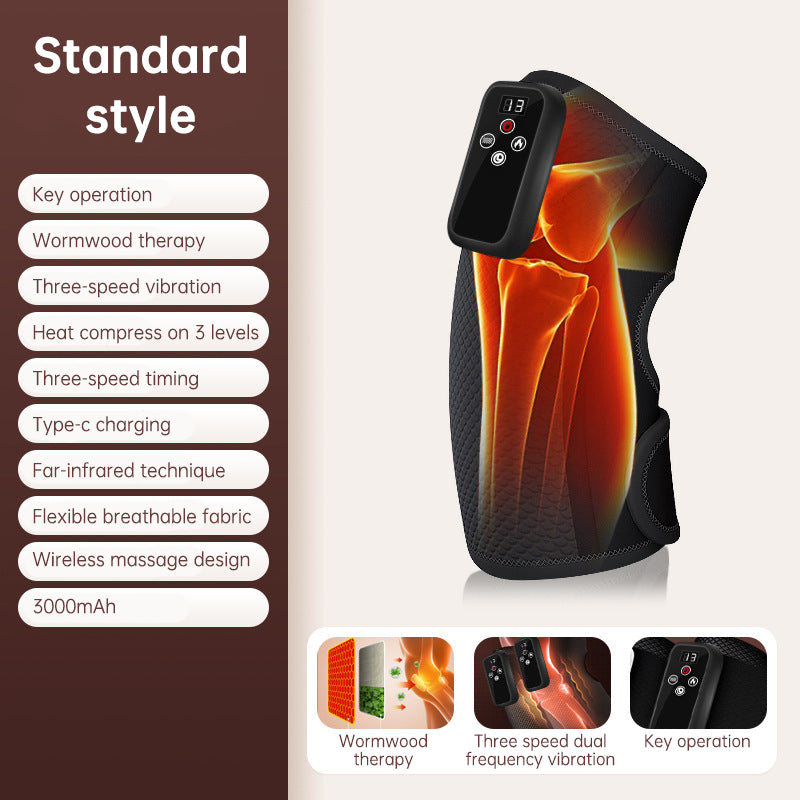Electric heating knee massage instrument, vibration moxibustion, shoulder and elbow joint pain, hot compress knee massager for old cold legs - V.I.P Digital Presence