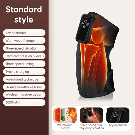 Electric heating knee massage instrument, vibration moxibustion, shoulder and elbow joint pain, hot compress knee massager for old cold legs - V.I.P Digital Presence