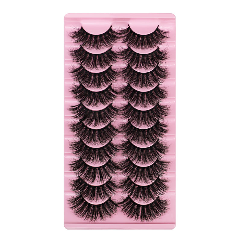 10 Pairs Of Messy Thick Imitation Mink Hair False Eyelashes 3D Stereo Realistic European And American Fried Hair False Eyelashes - V.I.P Digital Presence