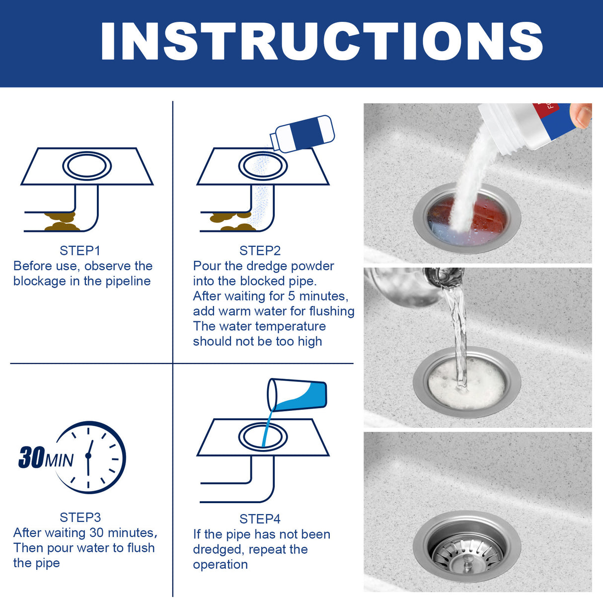 JUE-FISH Drain Gel Pipe Unclogger, Kitchen Bathroom Sewer Odor Cleaning Dissolves Dredging To Prevent Clogging - V.I.P Digital Presence