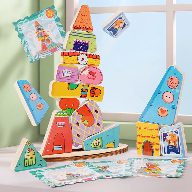 Children's early education, cognitive balance, layered music, colorful building blocks exercise, fine motor balance, strength building, parent-child interaction - V.I.P Digital Presence