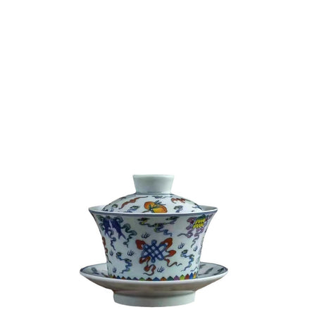 Ceramic set, three talents, covered bowl, old clay, retro kung fu tea set, tea bowl, underglaze tiger cup, Jingdezhen - V.I.P Digital Presence