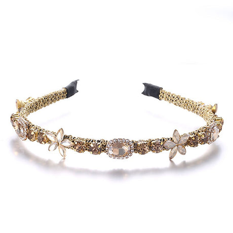 Crystal flower set with colorful glass diamond fine edge hair hoop - V.I.P Digital Presence