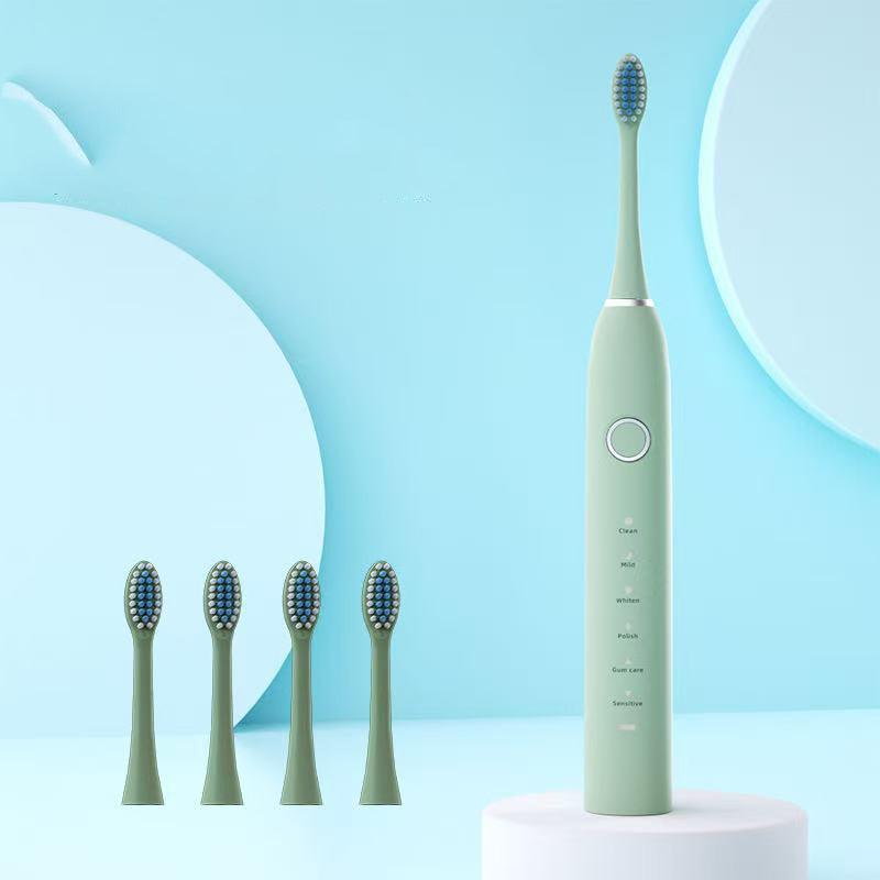 Intelligent electric toothbrush adult soft bristled household sound wave fully automatic charging simple and stylish waterproof - V.I.P Digital Presence