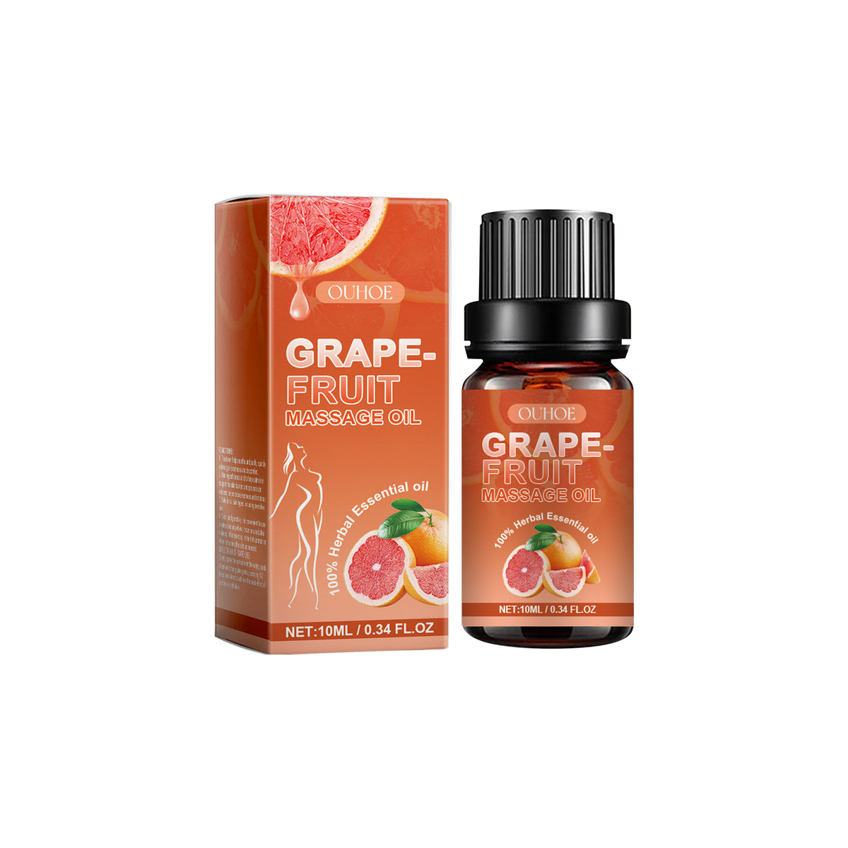 Grapefruit Massage Essential Oil, Moisturizing Repair Moisturizing Body Skin Soothing Massage Skin Care Essential Oil