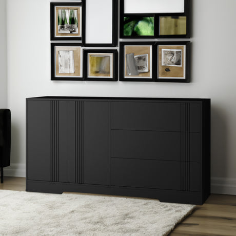 Modern kitchen buffet lockers with storage space, drawers and doors, and a large coffee bar with adjustable kitchen shelves - V.I.P Digital Presence