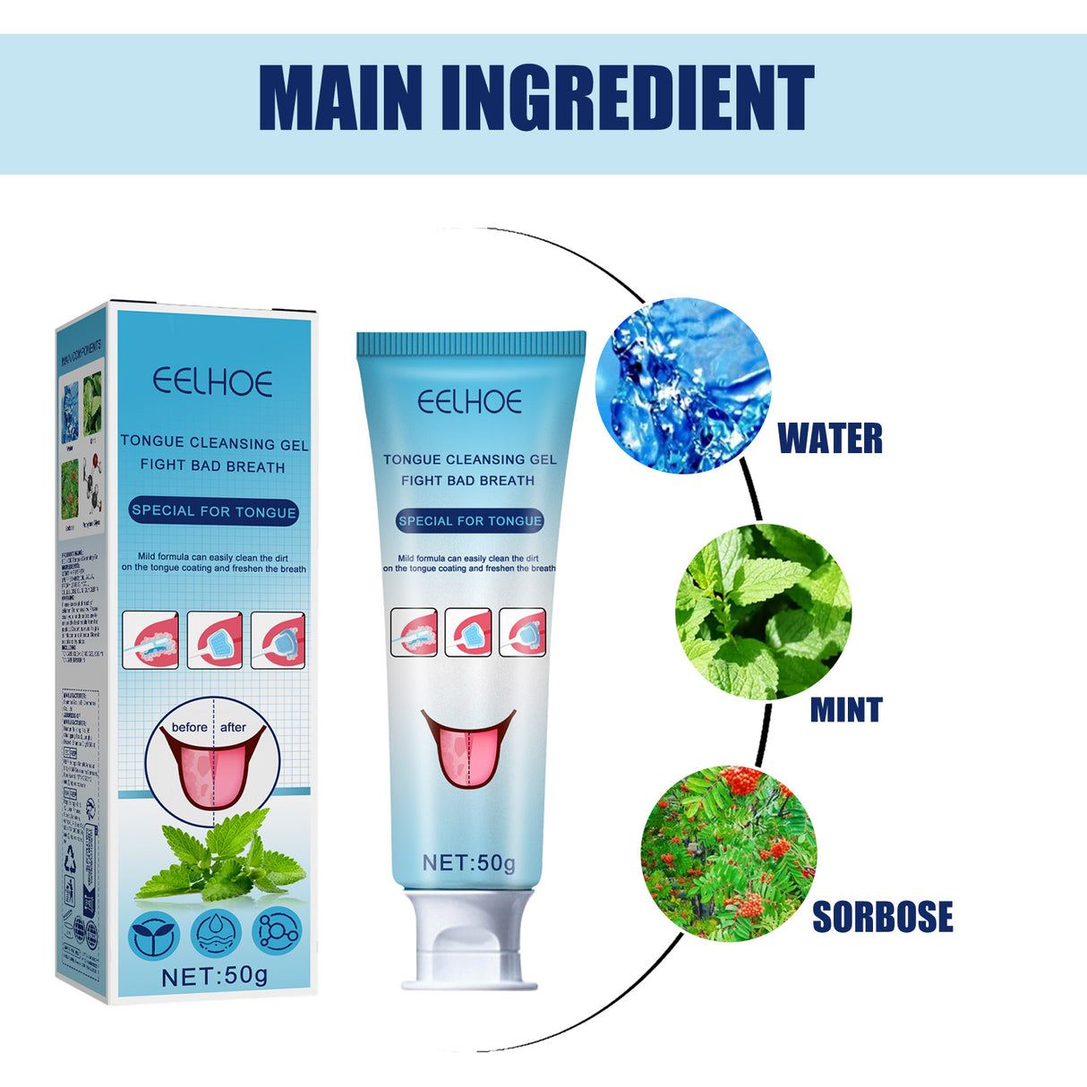 Tongue Coating Cleansing Gel, Tongue Coating Cleansing Oral Care Removes Bad Breath And Freshens Breath Gel With Brush - V.I.P Digital Presence