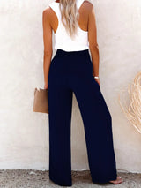 Full Size Decorative Button High Waist Pants - V.I.P Digital Presence