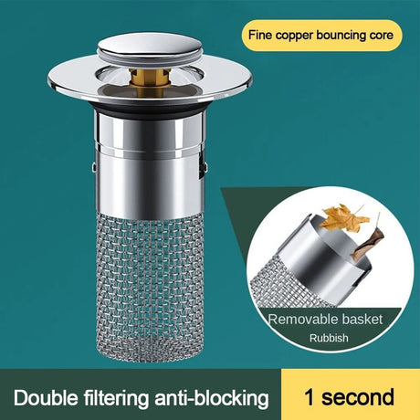 Kitchen Sink Drain Stainless steel  Strainer Sink Stopper Bath Plug Pop-Up Bounce Core Basin Drain Filter Hair Catcher Universal - V.I.P Digital Presence