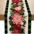 Christmas plaid linen table flag floral ball printed tablecloth entrance small tablecloth living room counter decoration tea flag - V.I.P Digital Presence