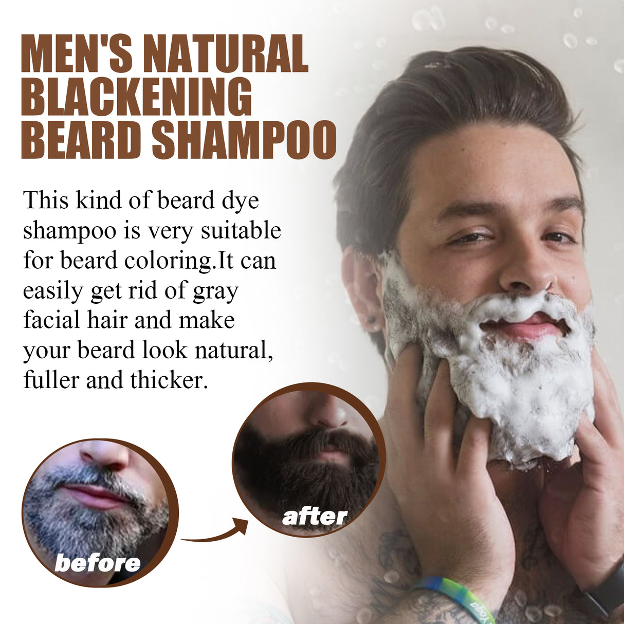 Shampoo Men's Hair Cleansing Moisturizing Massage Treatment Smoothing Dark Hair Shampoo - V.I.P Digital Presence