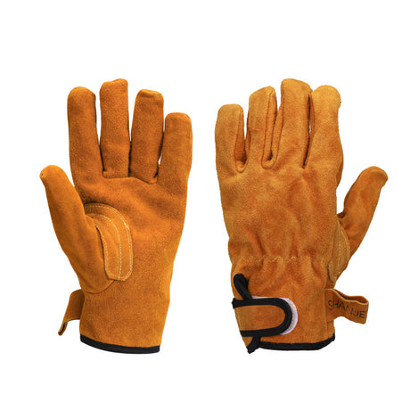 Outdoor BBQ flame-retardant gloves thickened cowhide cover wear-resistant camping protective cover - V.I.P Digital Presence