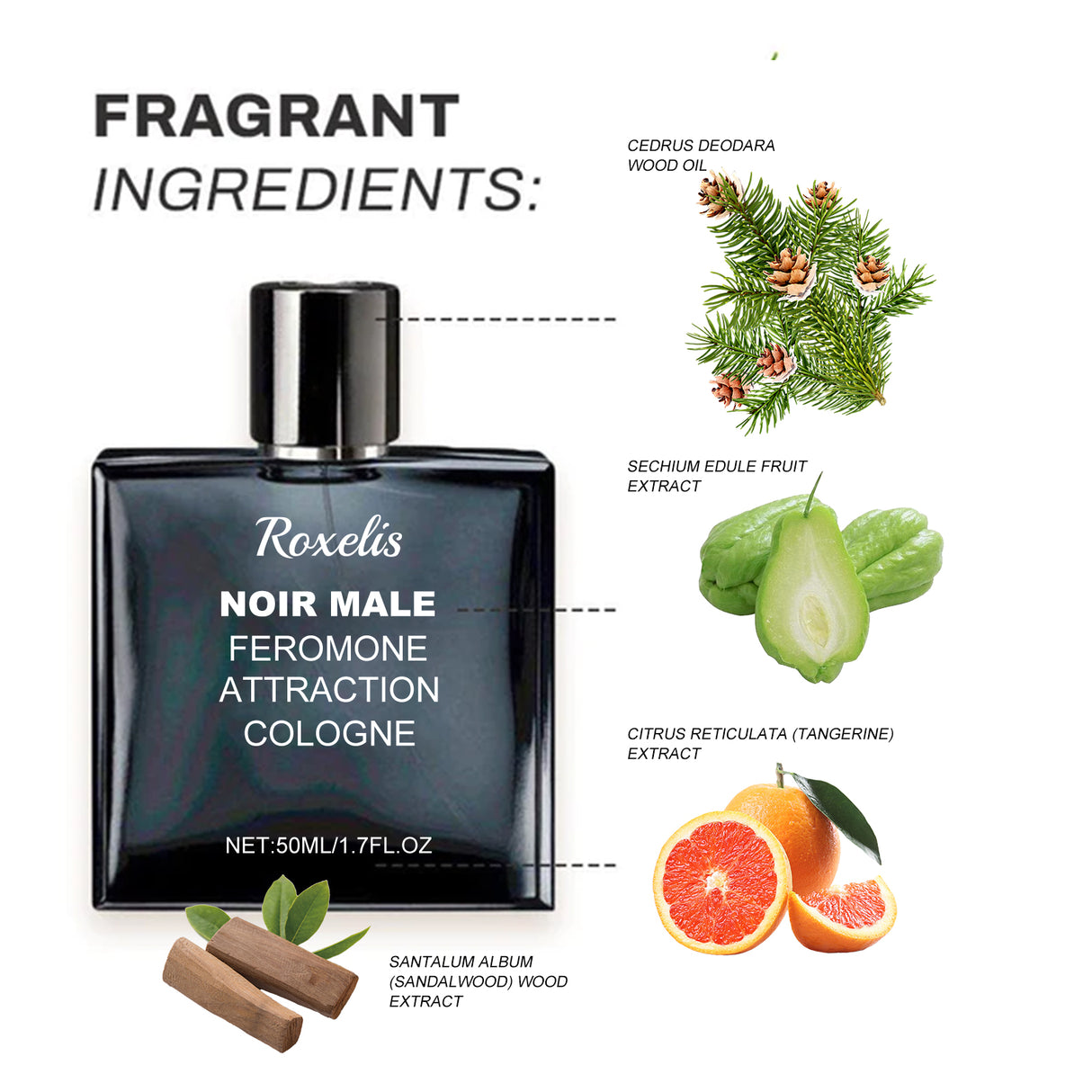 Noir Male Feromone Attraction Cologne, Fragrance Refreshing Mild Not Pungent Lasting Fragrance Release Charm Date Atmosphere Perfume - V.I.P Digital Presence