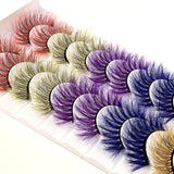 10 Pairs Of Color Mink Hair Fried Multilayer Thick Cross False Eyelashes 8D FLUFFY - V.I.P Digital Presence