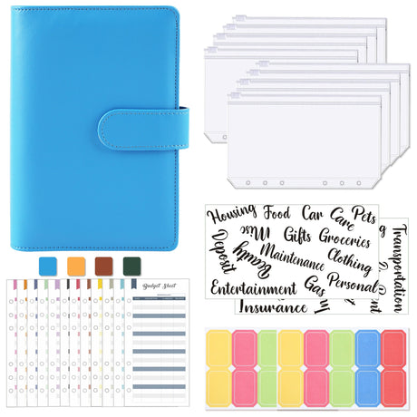 A6 Loose-Leaf Binder Budget Book Macaron Notebook Leather PU Loose-Leaf Book Cash Budget Handbook - V.I.P Digital Presence