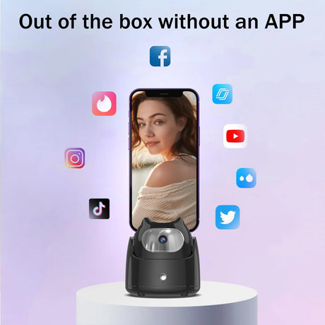 360° Rotation Automatic Face Tracking Gimbal Mobile Phone Holder APP-Free AI Face Recognition Phone Tripod for Live Vlog Video - V.I.P Digital Presence