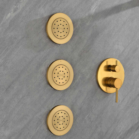 Shower System with Shower Head  Hand Shower Slide Bar Bodysprays, Shower Arm  Hose Valve Trim  and Lever Handles - V.I.P Digital Presence