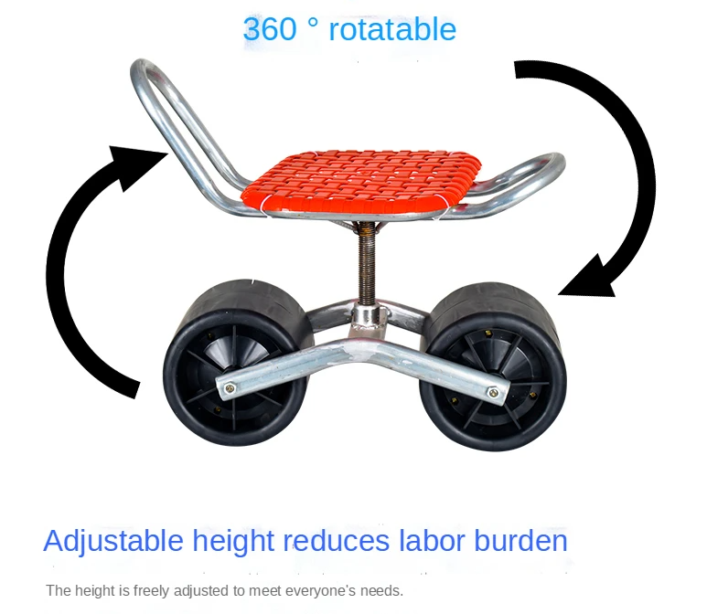 Convenient easy rotated agricultural work seat Garden Shed farm Movable tool stool with wheels - V.I.P Digital Presence