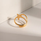 Gold-Plated Stainless Steel Star Ring - V.I.P Digital Presence