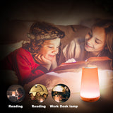 Wood grain remote control touch night light creative pat table lamp bedroom bedside lamp rainbow atmosphere light - V.I.P Digital Presence