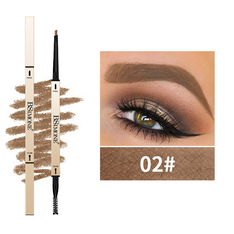 Natural Long-Lasting Waterproof Non-Fading Very Fine Three-Dimensional Not Easy To Smudge Double-Ended Small Gold Bar Eyebrow Pencil - V.I.P Digital Presence