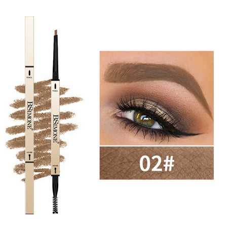 Natural Long-Lasting Waterproof Non-Fading Very Fine Three-Dimensional Not Easy To Smudge Double-Ended Small Gold Bar Eyebrow Pencil - V.I.P Digital Presence