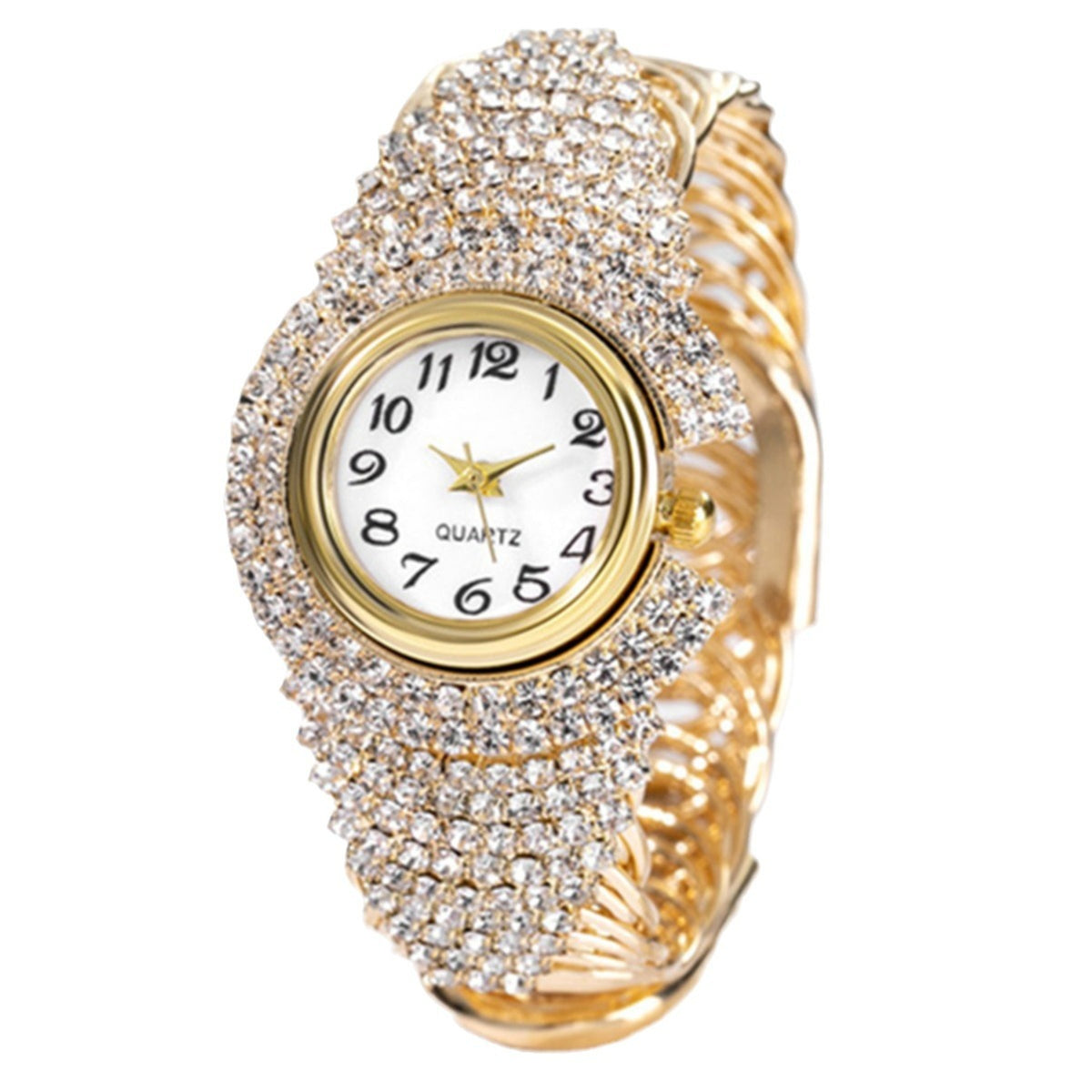 Fashion New Cross border Personality Trend Versatile Women's Diamond Bracelet Quartz Watch Necklace Ring Earring Set - V.I.P Digital Presence