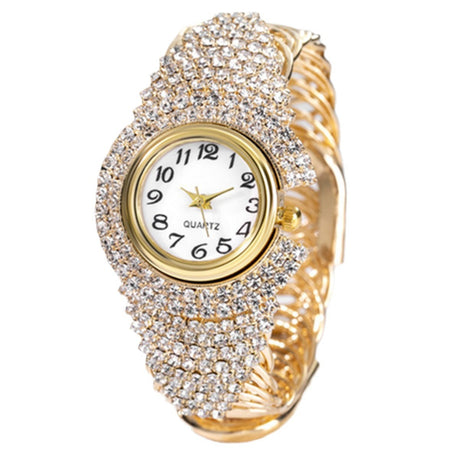 Fashion New Cross border Personality Trend Versatile Women's Diamond Bracelet Quartz Watch Necklace Ring Earring Set - V.I.P Digital Presence
