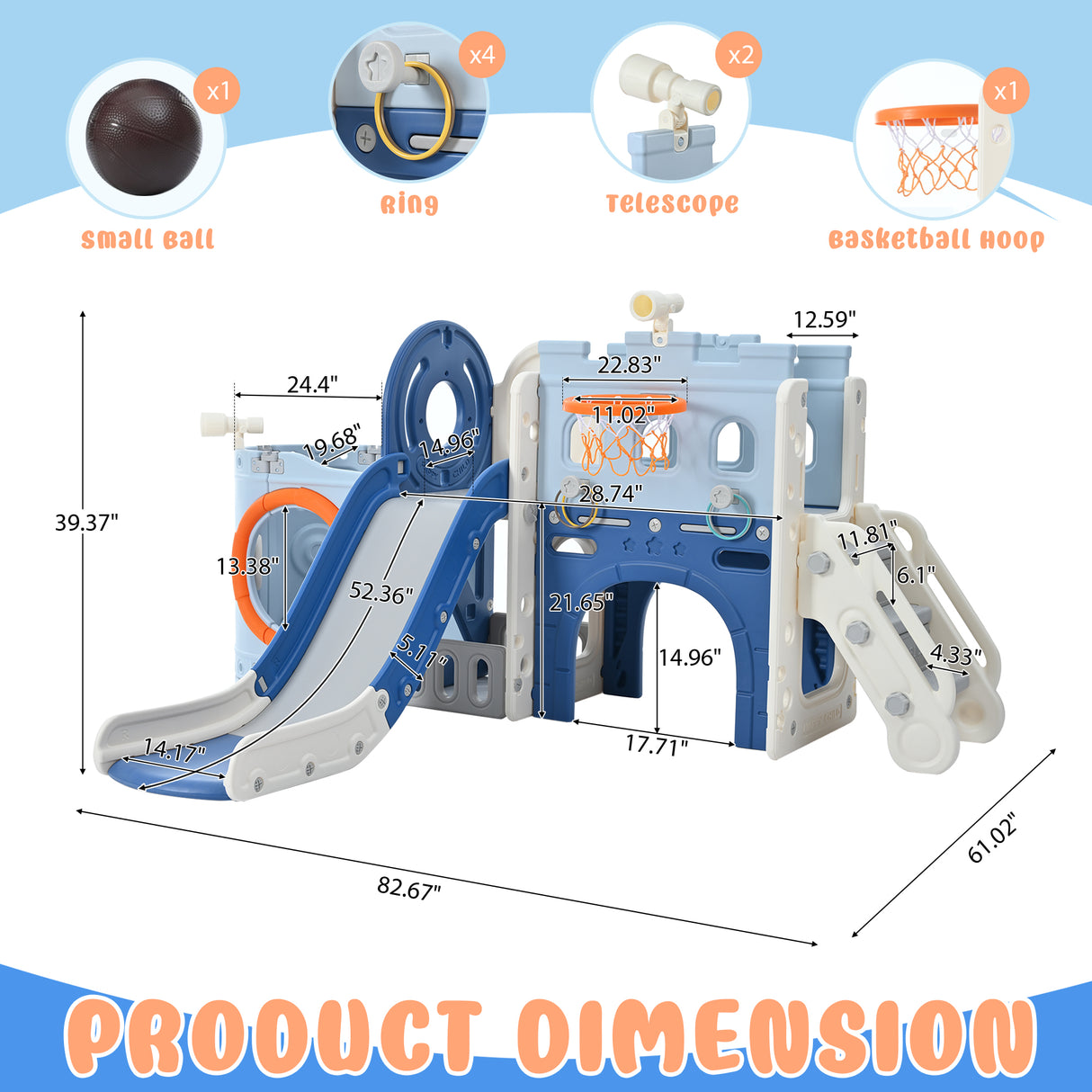 10-1 Toddler Slide Set,Kids Slide for Toddlers Ages 1+, Basketball Hoop Pirate Ship Themed Slide with Ship Head Indoor& Outdoor - V.I.P Digital Presence