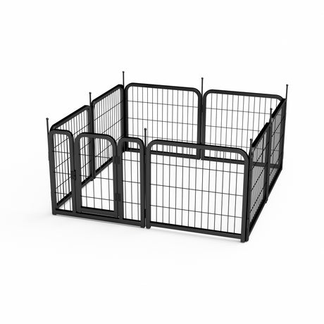 8-panel dog fence, 24 inch small dog pet fence, portable indoor pet game fence. Black, 22.2 inches wide x 23.6 inches high. - V.I.P Digital Presence
