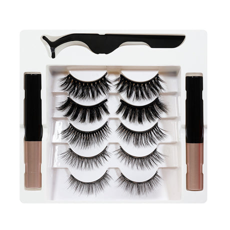False Eyelashes Magnetic False Eyelashes 5 Pairs of Eyelashes 2 Liquid Eyeliner Sets Magnetic Natural - V.I.P Digital Presence