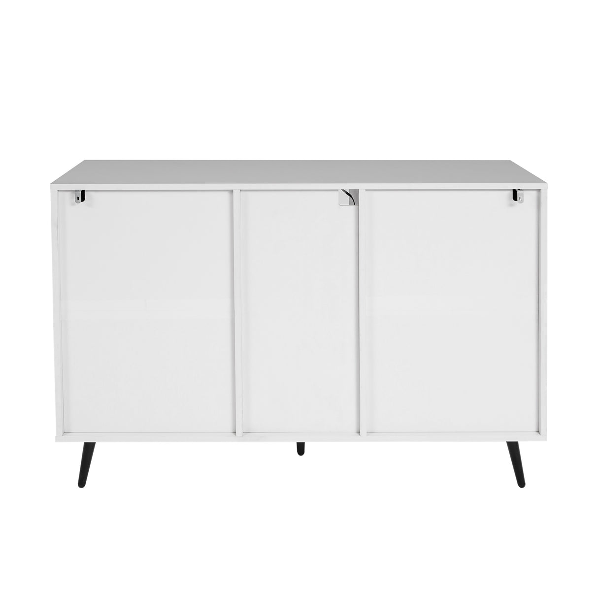 Living Room Sideboard Storage Cabinet White High Gloss with LED Light