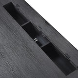 70 inch classic and traditional executive desk with metal trim, writing desk with 2 file drawers, USB ports, and sockets, black - V.I.P Digital Presence