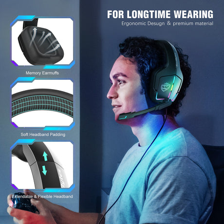 S12 Head mounted gaming headset wired RGB computer gaming headset PS4 headset - V.I.P Digital Presence