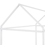 House Bed Frame Twin Size Kids Bed Frame Metal Platform Bed Floor Bed for Kids Boys Girls No Box Spring Needed White