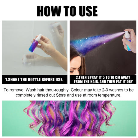 Party Temporary Hair Dye, Disposable Party Glitter Hair Color Fast And Easy Color Without Damaging Hair - V.I.P Digital Presence