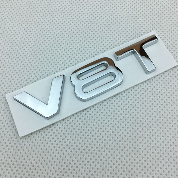 Suitable for Audi V6T V8T metal logo A4LA6LS7Q5Q3 displacement personalized modification leaf plate car sticker - V.I.P Digital Presence