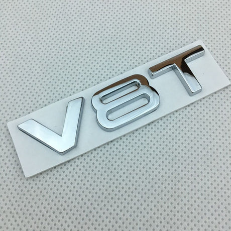 Suitable for Audi V6T V8T metal logo A4LA6LS7Q5Q3 displacement personalized modification leaf plate car sticker - V.I.P Digital Presence