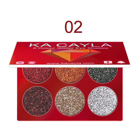 KA CAYLA 6 Colors Diamond Sequin Eyeshadow Palette Shiny Glitter Powder Highlight Eyeshadow Stage Makeup - V.I.P Digital Presence
