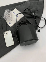 PU Leather Drawstring Bucket Bag - V.I.P Digital Presence