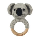 Campana relajante para bebé con nombre tallado, regalo para recién nacido, regalo para el baño, muñeca de dibujos animados tejida