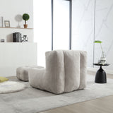 Fluffy bean bag chair Super soft couch chair with memory foam and footstool Indoor modern focus bean bag chair - V.I.P Digital Presence