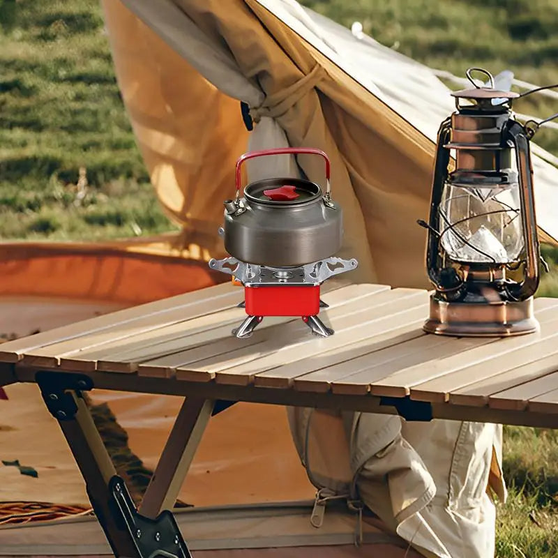 Estufa de gas portátil plegable y resistente al viento para acampar al aire libre, ideal para mochileros, acampadas, senderismo y picnics.