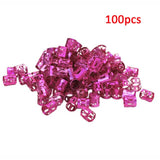100 Pcs/set 7 Colors Mixed Beads Adjustable Hair Braids Dreadlock Beads Adjustable Hair Braid Rings Cuff Clips Tubes Jewelry - V.I.P Digital Presence