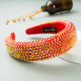 Ins Super Flash Full Drill 4.5cm Wide Brimmed Headdress Thickened Sponge Solid Color Headband Ladies Press Release Art Headband - V.I.P Digital Presence