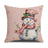 Pink Dog Christmas Snowman Pillow Cover Amazon Home Sofa Cushion Cover Holiday Pillow - V.I.P Digital Presence